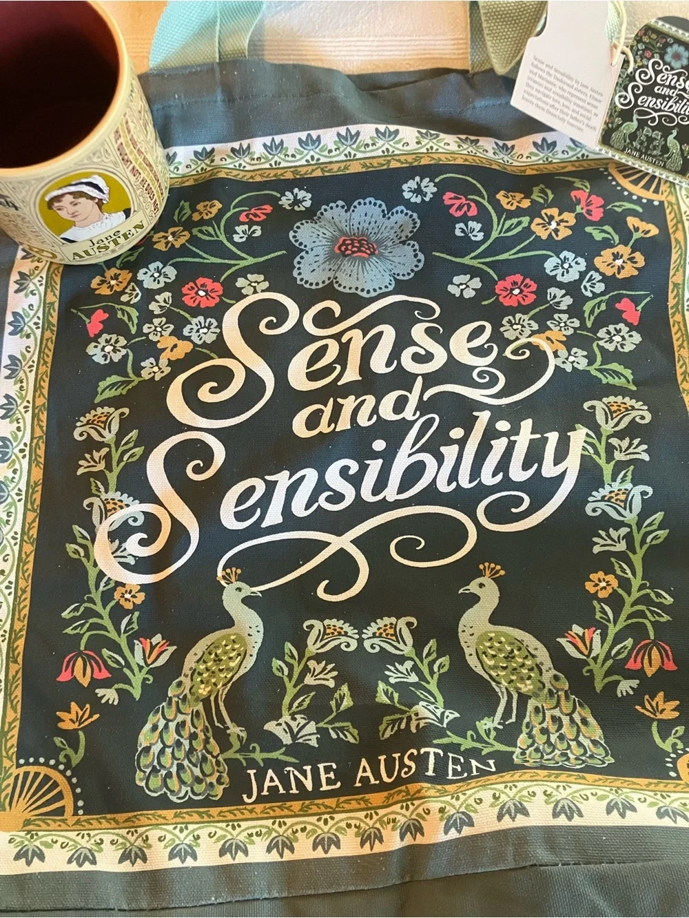 NWT Jane Austen Bundle Sense and Sensibility Tote Bag & Quotes Mug Bookworm Set